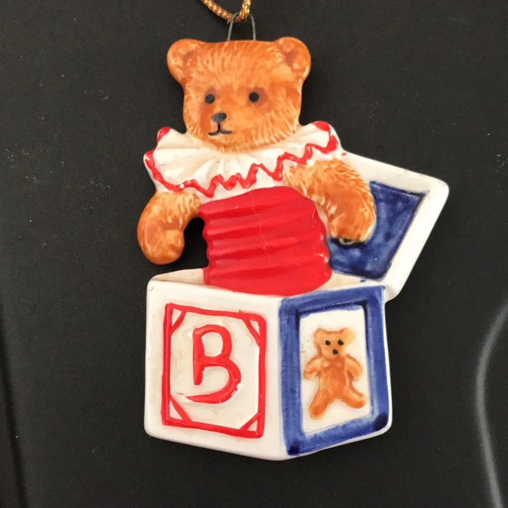 Vintage SCHMID Teddy Bear Ornament